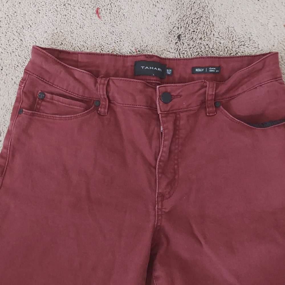 Deep red Tahari jeans